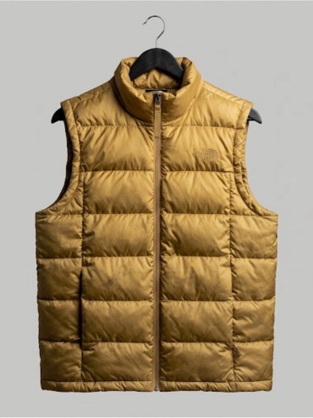 The North Face Men's Brown Stand-Up Collar Full Zip Quilted Puffer Vest Size M